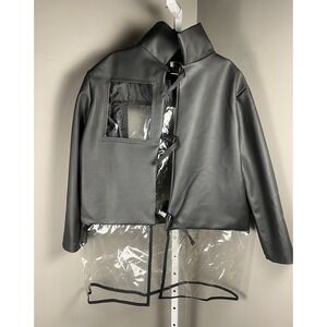 Avant Garde PVC Faux Leather Jacket Cyberpunk Techwear Panel Buckle Oversized